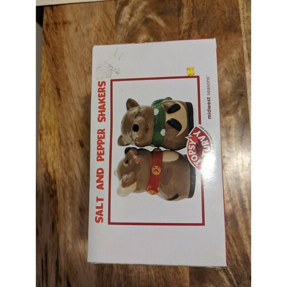 NIB Christmas Reindeer Topsy Turvy Salt & Pepper Shakers magnetic Midwest - Picture 4 of 5